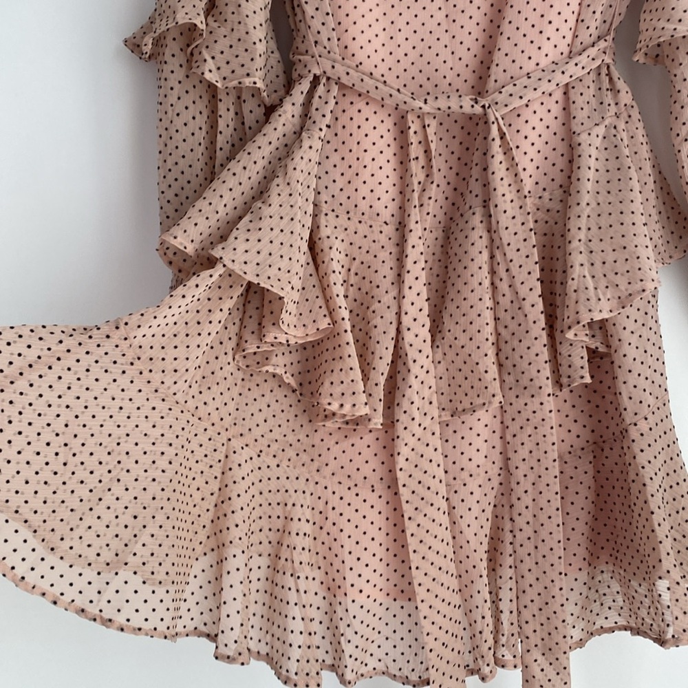 MINKPINK Blush and Black Polka Dot Dress - Size Medium - Picture 6 of 9